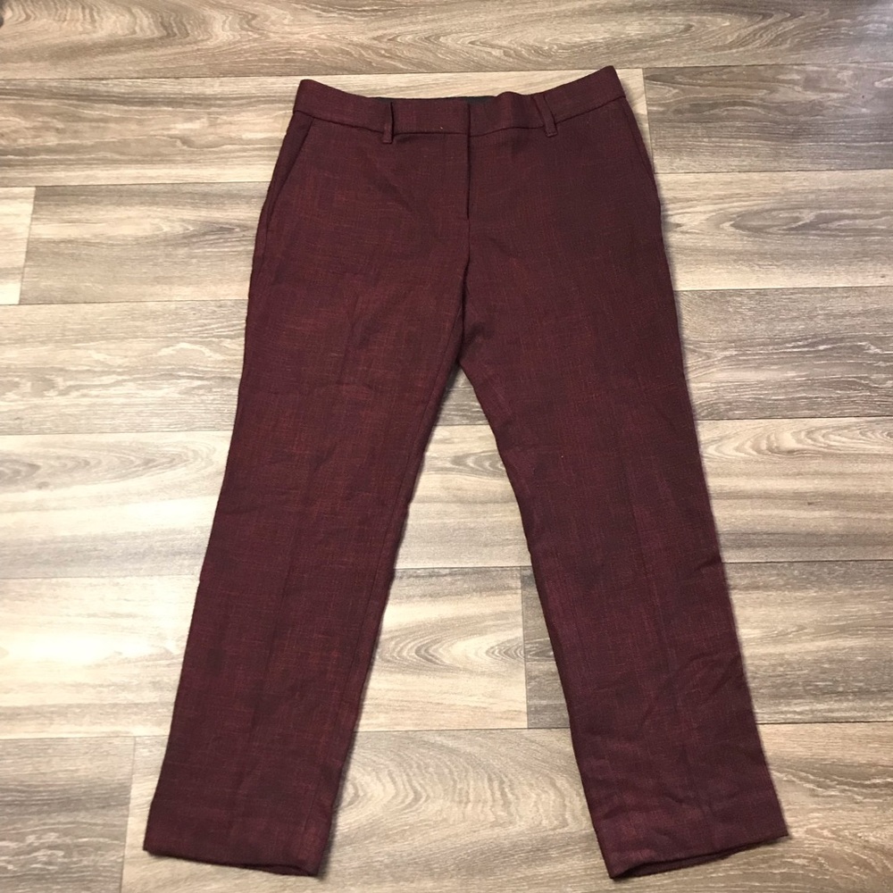 Ann Taylor Burgundy Devin Fit Ankle Trouser Pants